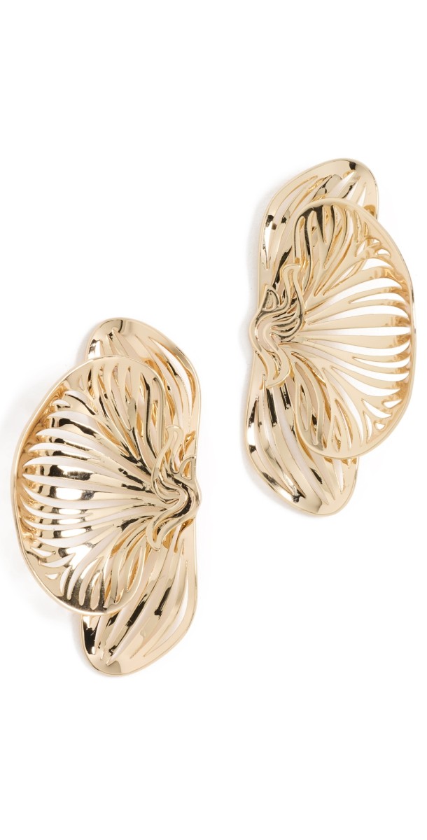 Jennifer Fisher Small Orchid Post Earrings Yellow Gold