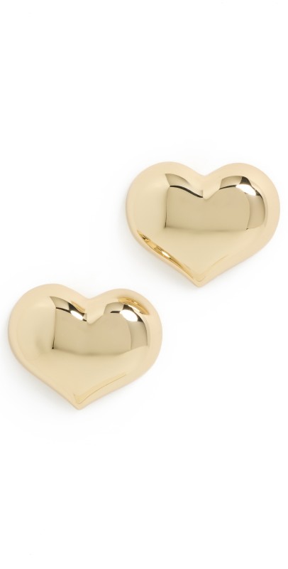 Clare V. Mylar Heart Earrings Gold