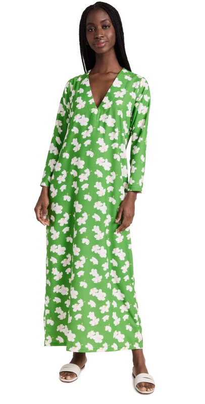 The Lulo Project Siesta Dress Green Hibiscus
