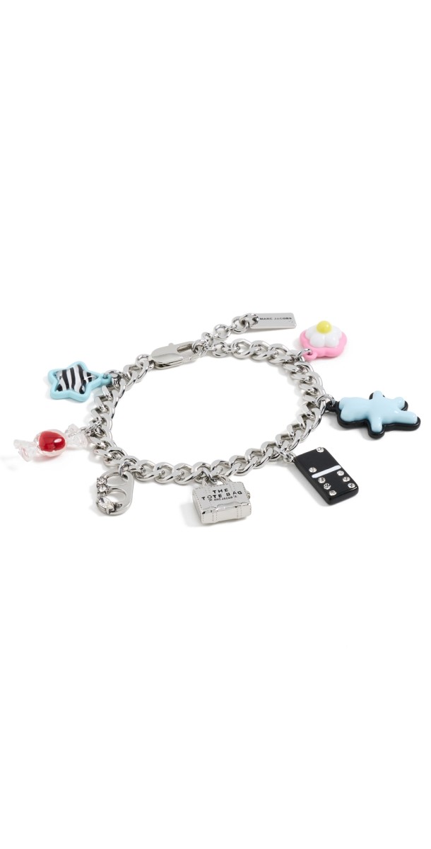 Marc Jacobs Sticker Charm Bracelet Silver Mult