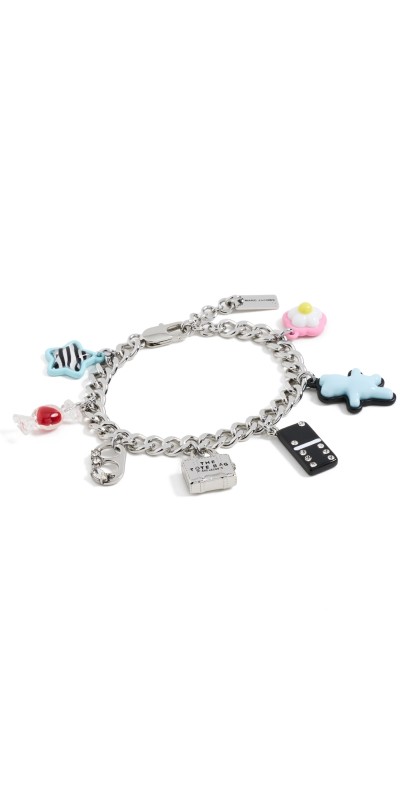 Marc Jacobs Sticker Charm Bracelet Silver Mult