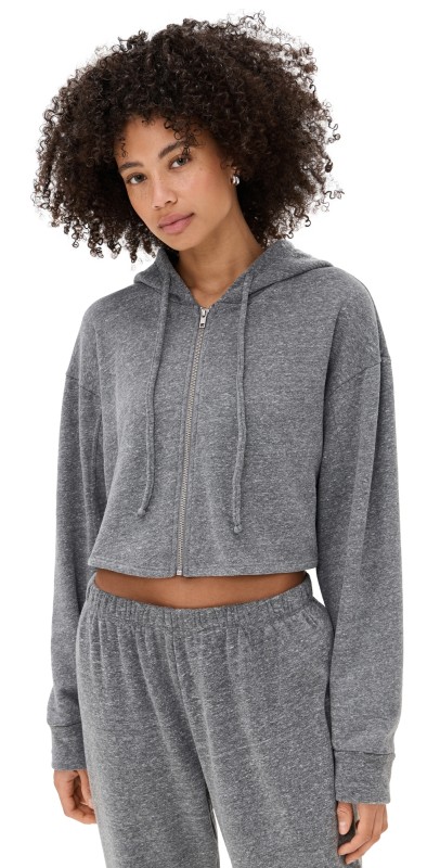 Year of Ours Classic ZIp Up Sweatshirt Heather Grey