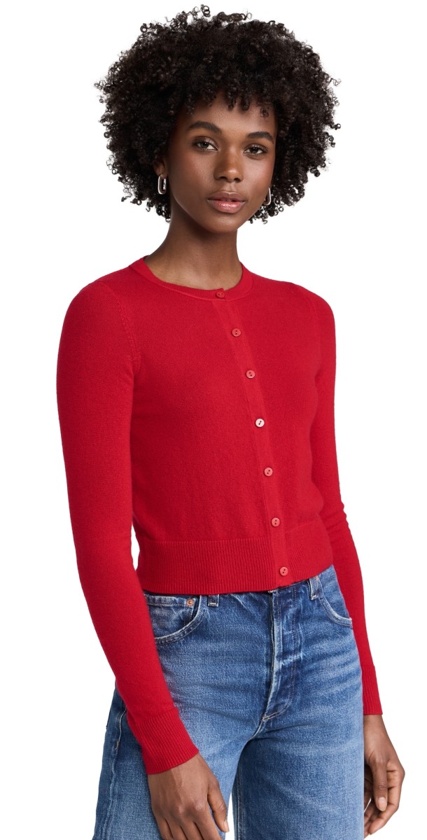 Joe's Jeans The Dani Cashmere Cardigan Holiday Red
