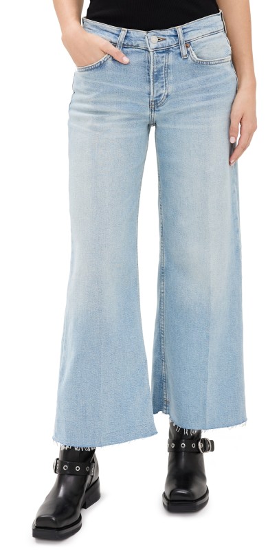 RE/DONE Mid Rise Wide Leg Crop Jeans Undertow