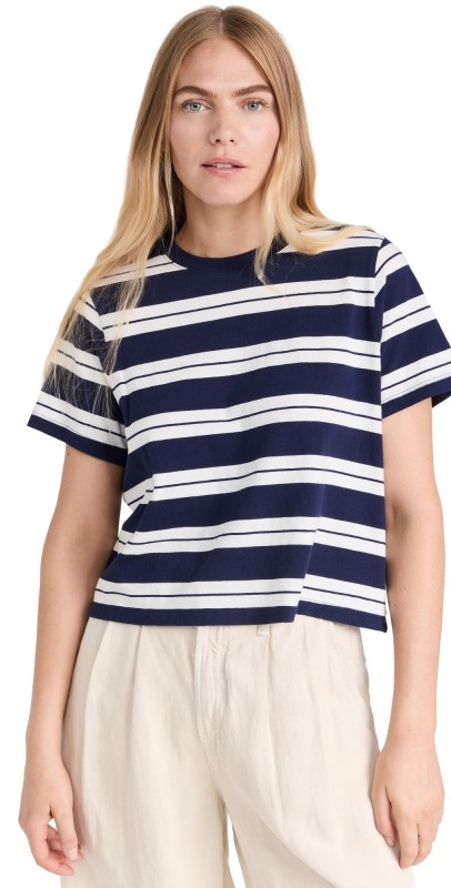 Madewell Stripe Bella Tee Vintage Jersey Savvy Stripe Dark Nightfall