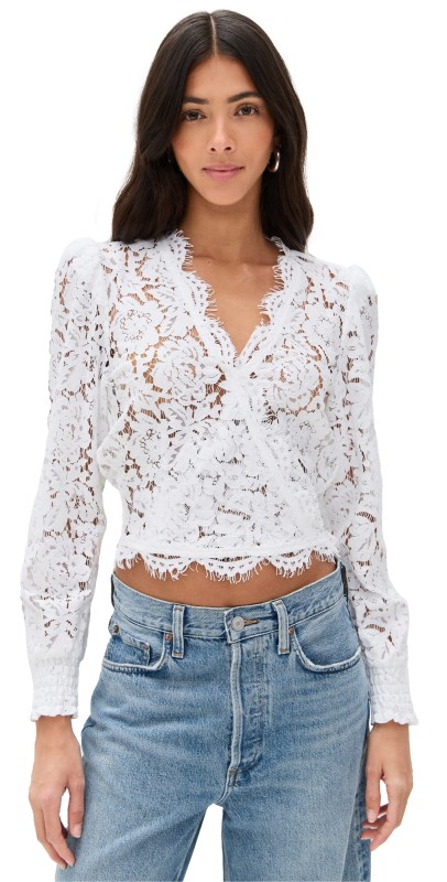 Generation Love Kairi Lace Wrap Blouse White