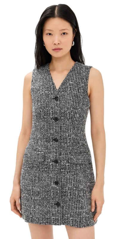 Theory Sleeveless Blazer Dress Black Multi