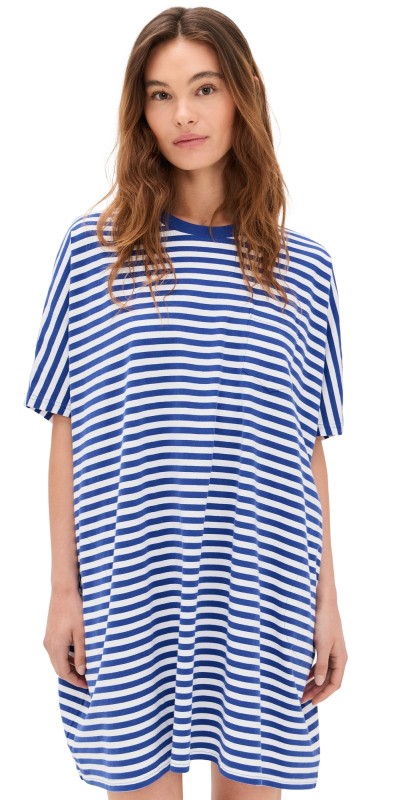 Denimist Pocket Tee Dress Navy/White Stripe