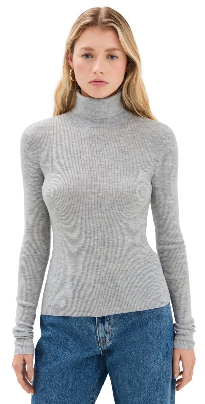 Favorite Daughter Amelia Long Sleeve Top Melange Grey