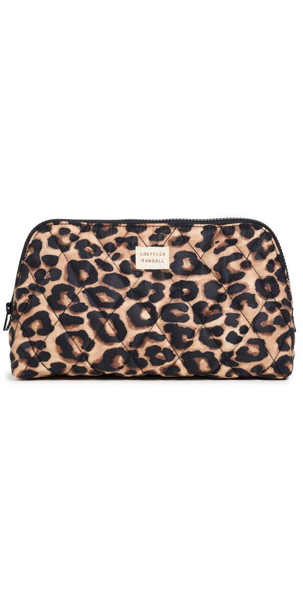 Loeffler Randall Frances Cosmetic Case Watercolor Leopard