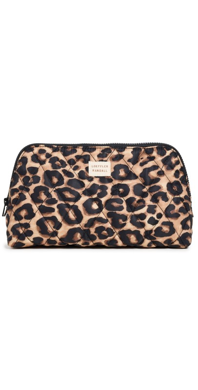 Loeffler Randall Frances Cosmetic Case Watercolor Leopard