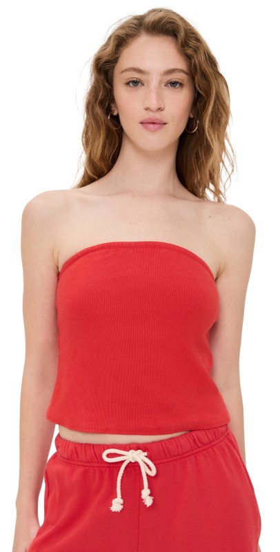 perfectwhitetee Talula Blondie Tube Top Poppy Red