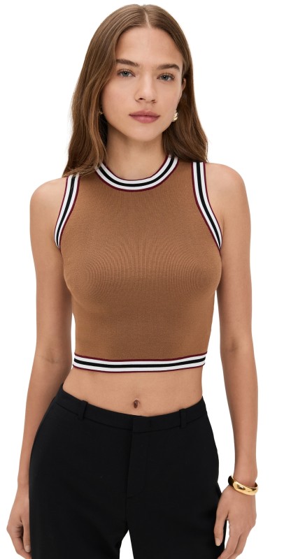 alice + olivia Amity Tank Tan Multi