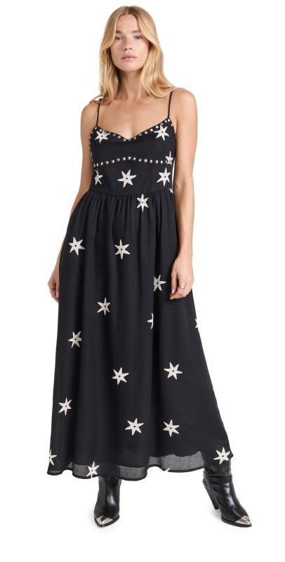Alix of Bohemia Autumn Western Star Dress Black