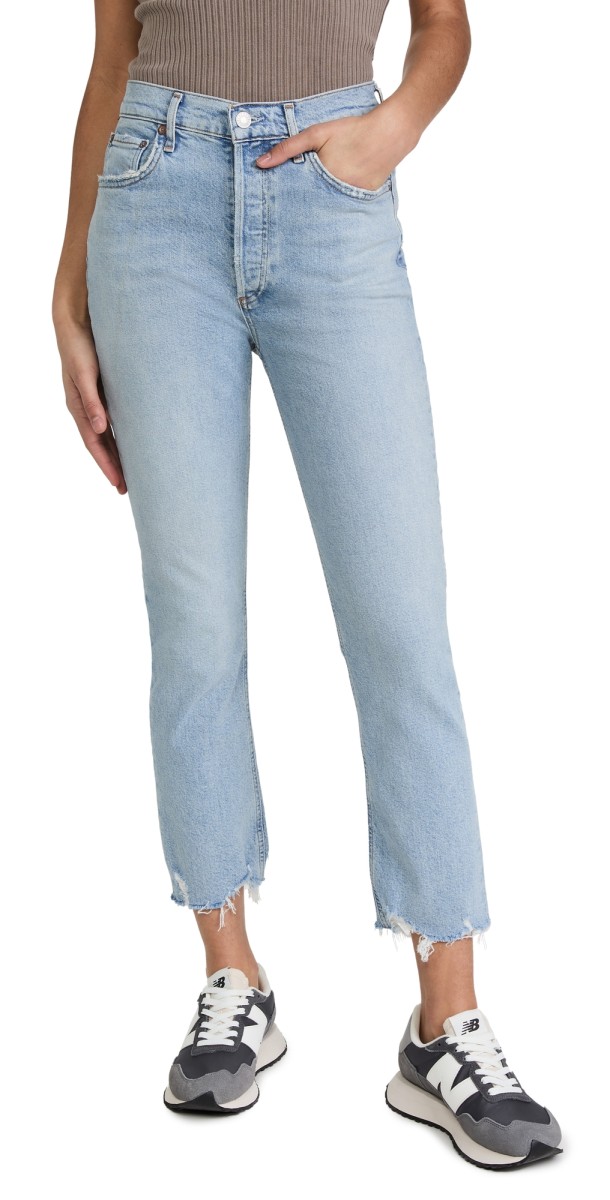 AGOLDE Riley High Rise Straight Crop Jeans Bitter