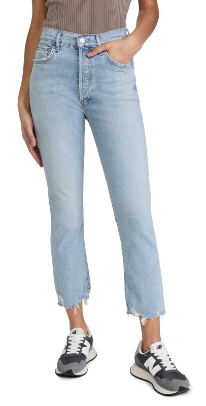 AGOLDE Riley High Rise Straight Crop Jeans Bitter