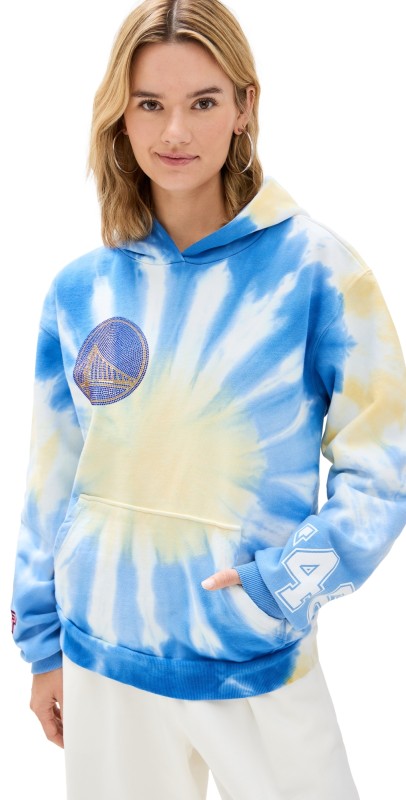 DANNIJOPRO Warriors Team Crew Hoodie Blue Tie Dye