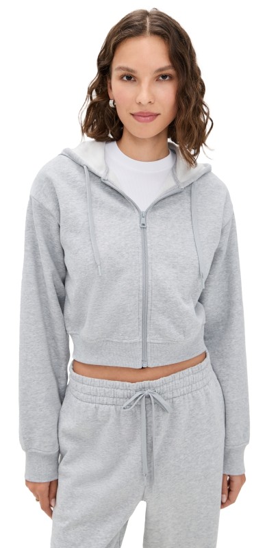 Beyond Yoga Luxefleece Zip Up Hoodie Light Heather Gray