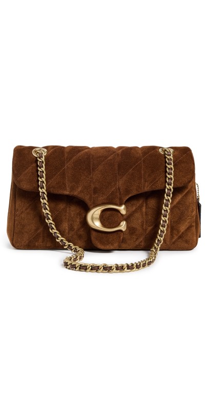 Coach Quilted Suede Tabby Shoulder Bag 26 B4/Warm Brow
