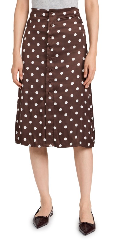 Free People Analise Printed Midi Skirt Pinecone Combo