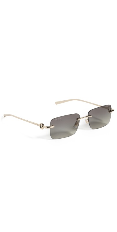 Gucci Square Sunglasses Gold-Gold-Grey