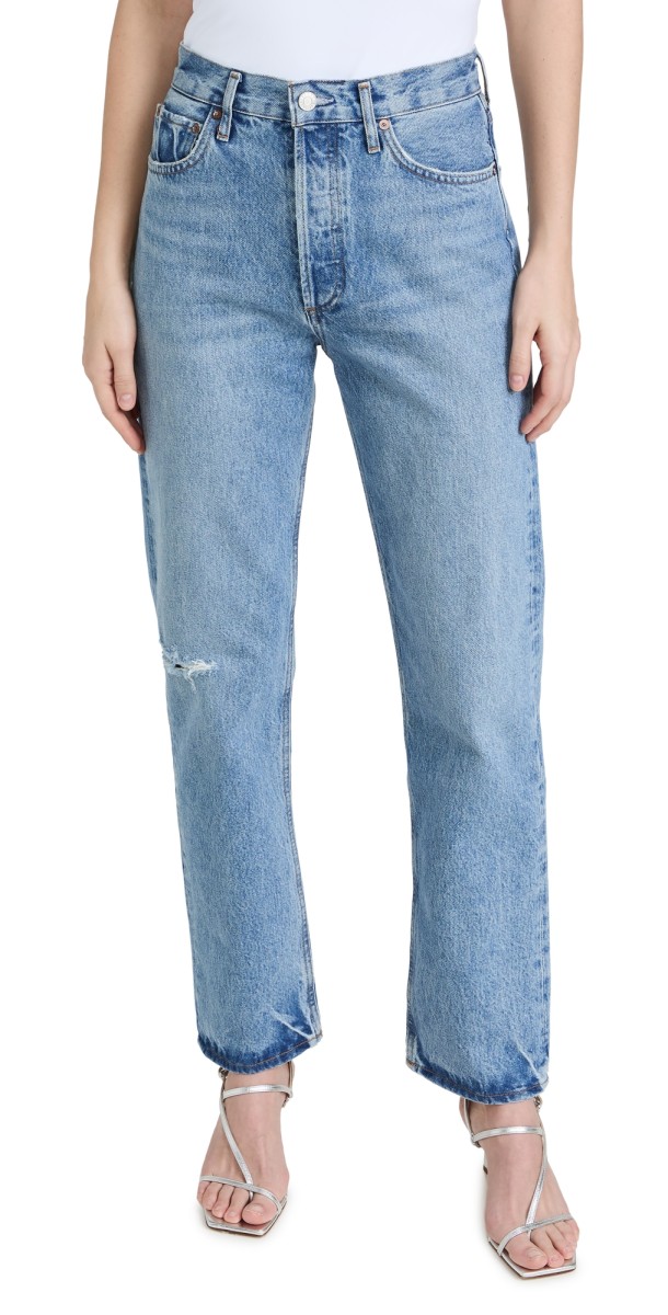 AGOLDE 90s Pinch Waist High Rise Straight Jeans Abstract