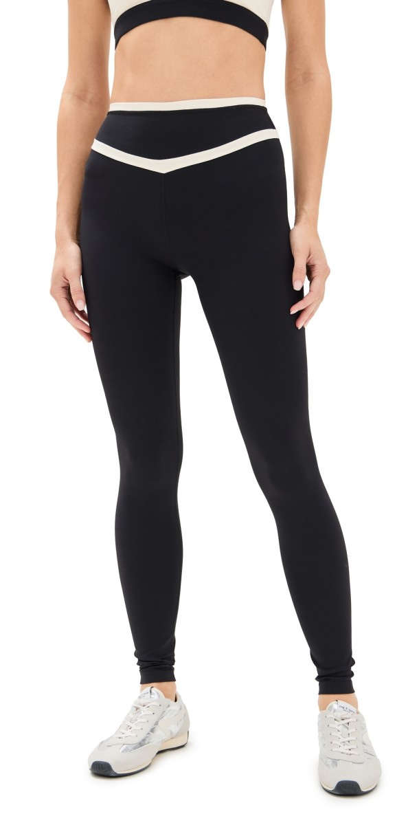 Splits59 Mason High Waist Rigor Full Length Leggings 28 Black/Creme