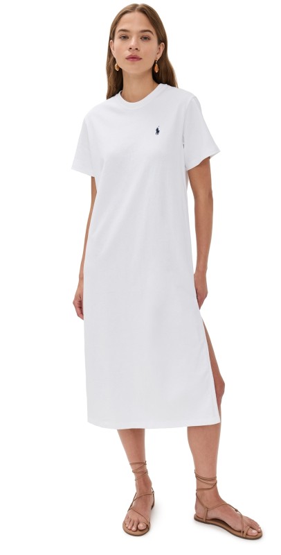Polo Ralph Lauren Crew Neck T-Shirt Dress White