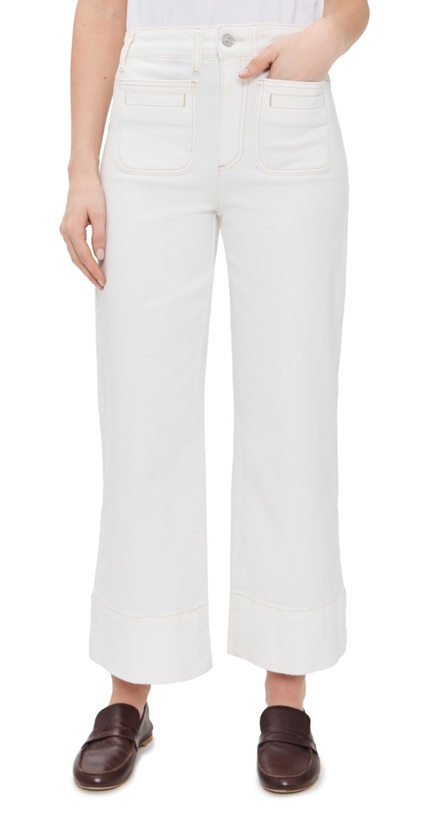PAIGE Anessa Wide Leg Jeans Toasted Ecru