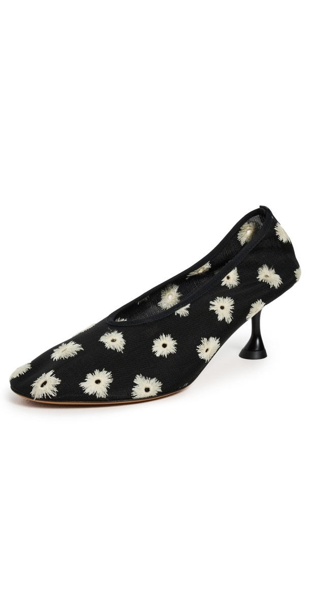 Proenza Schouler Tee Embroidered Pumps Black/Resin