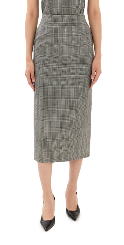 WARDROBE. NYC Contour Midi Skirt Prince of Wales