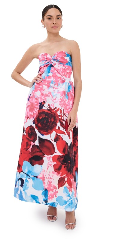Kika Vargas Rose Dress Red Garden Red