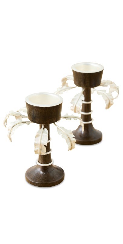 Johanna Ortiz Silver Sincelejo Candle Holder Set of 2 Silver