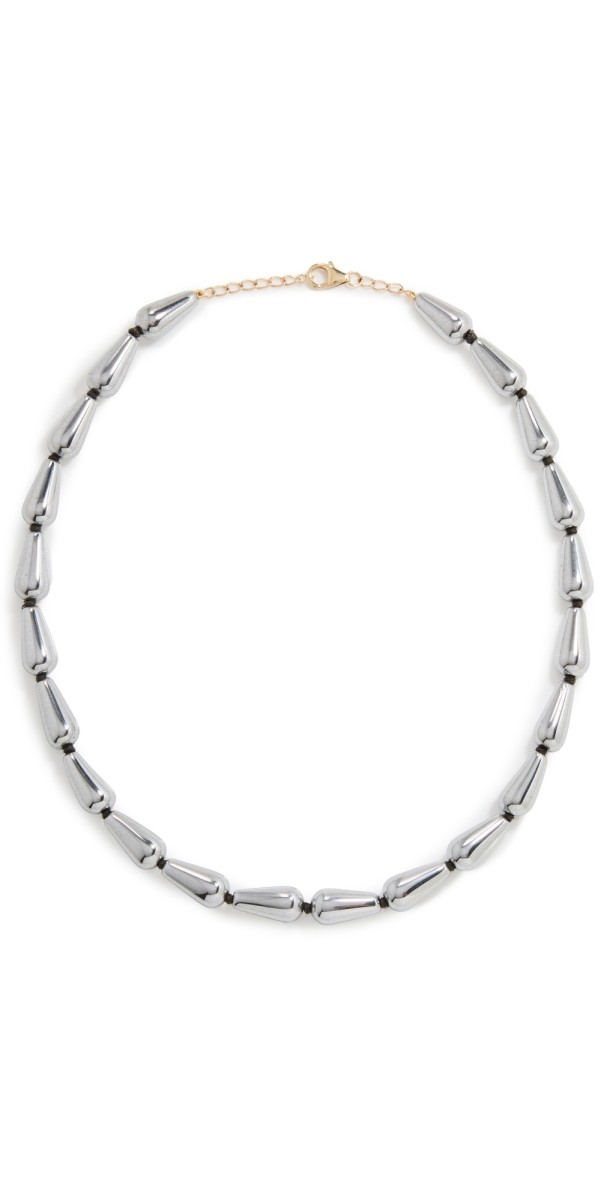 JIA JIA Hematite Teardrop Necklace Gunmetal