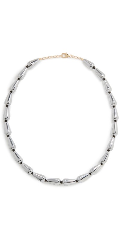 JIA JIA Hematite Teardrop Necklace Gunmetal