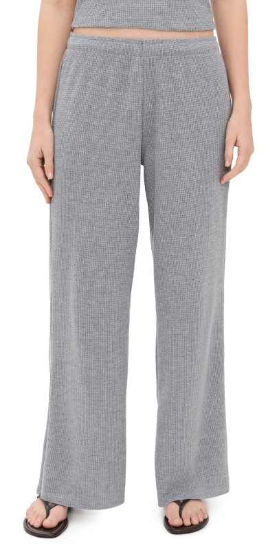 perfectwhitetee Shane Waffle Pants Heather Grey