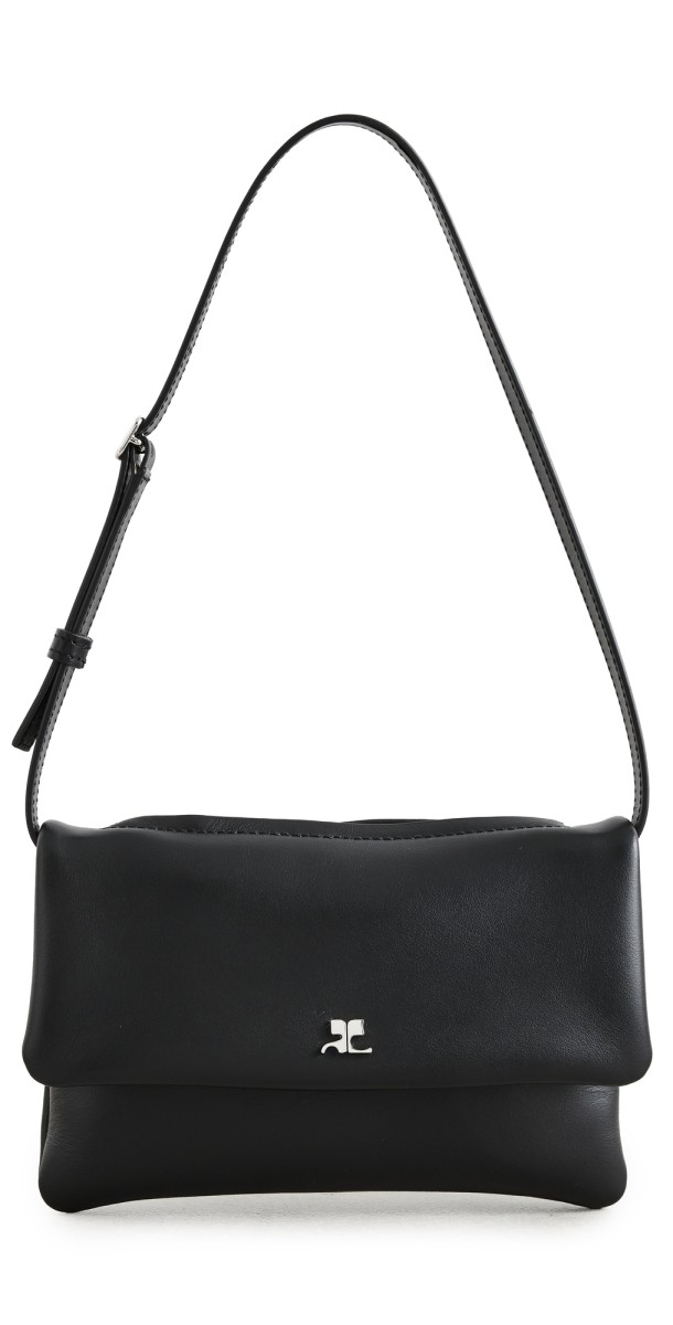 Courrèges Cuff Leather Mini Clutch Black