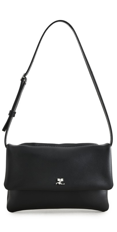 Courrèges Cuff Leather Mini Clutch Black