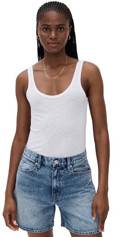 Leset Laura Scoop Neck Tank White