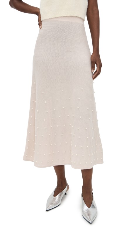 Zimmermann Beaded Midi Skirt Chalk