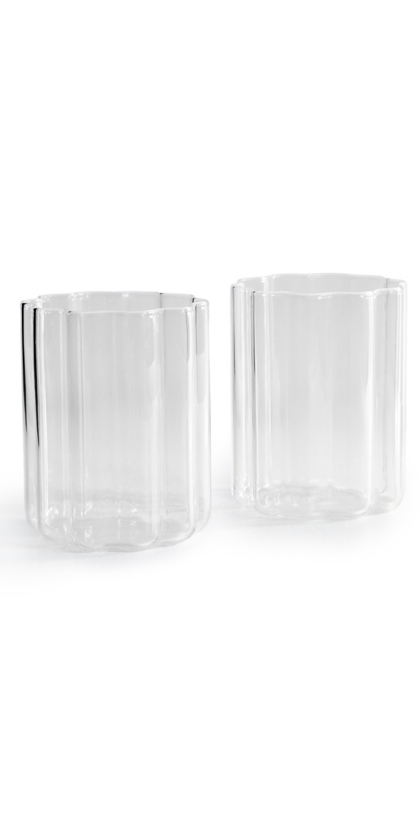 FAZEEK Wave Glasses Set of 2 Clear