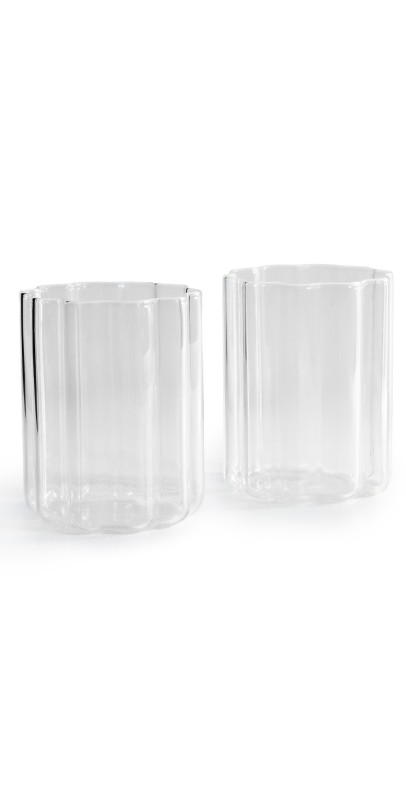 FAZEEK Wave Glasses Set of 2 Clear
