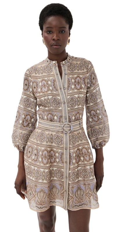 Veronica Beard Kumar Dress Stone Khaki Multi
