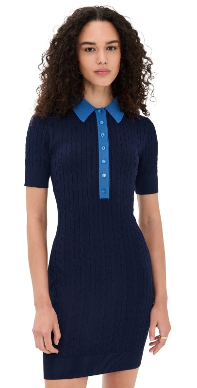 Good American Cable Knit Mini Dress Midnight002