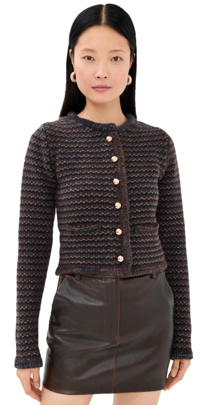 SPRWMN Ingrid Cashmere Jacket Brown Stripe