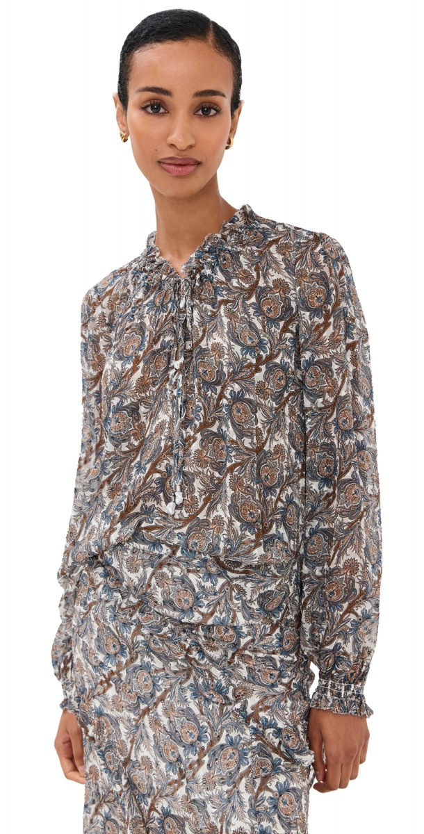 Veronica Beard Hickory Blouse Dove Multi