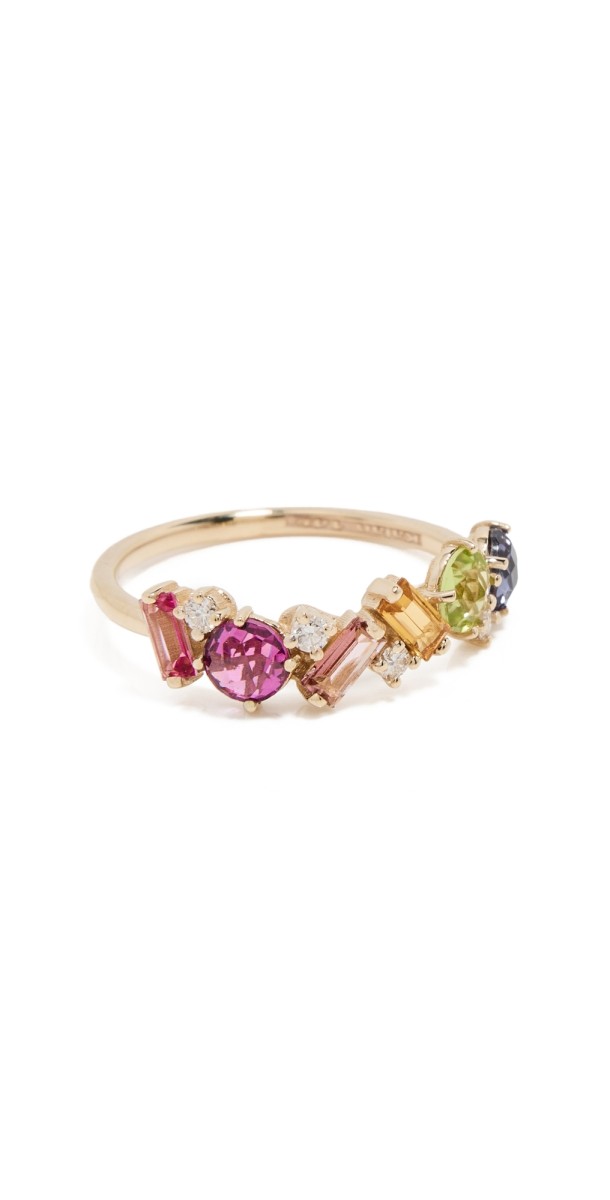 Kalan by Suzanne Kalan Amalfi Blend Rainbow Half Band Ring 14k Yellow Gold/Rainbow
