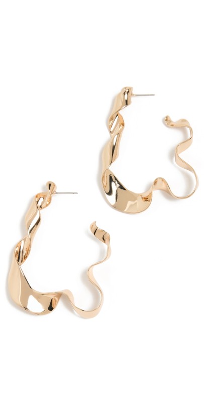Elsie Frieda Ribbon Earrings Gold