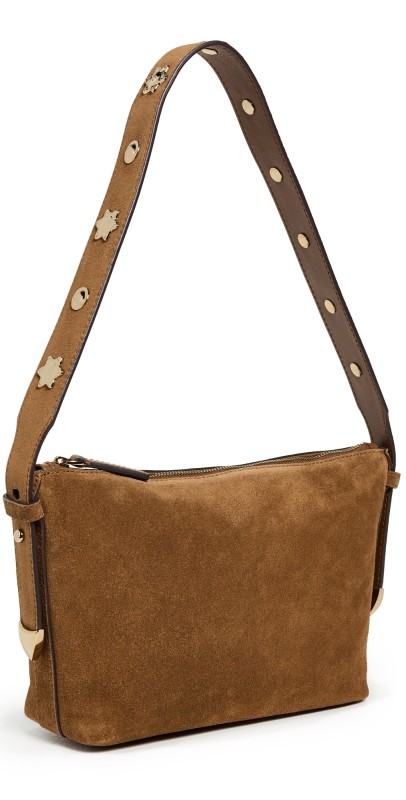 Madewell Suede Sun Stud Shoulder Bag Aged Cognac
