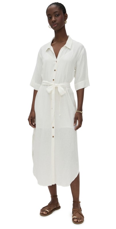 Z Supply Brise Linen Midi Dress White